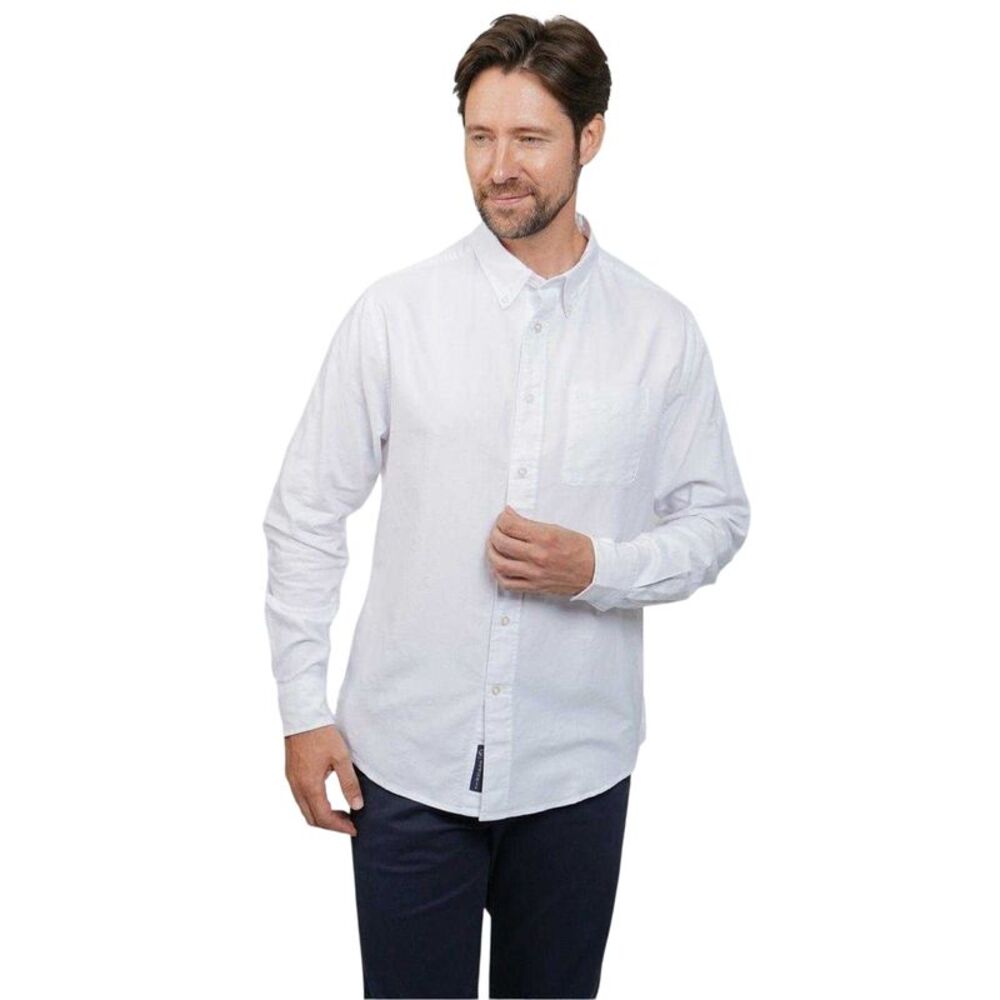 Howick Mens Oxford Long-Sleeved Shirt / White